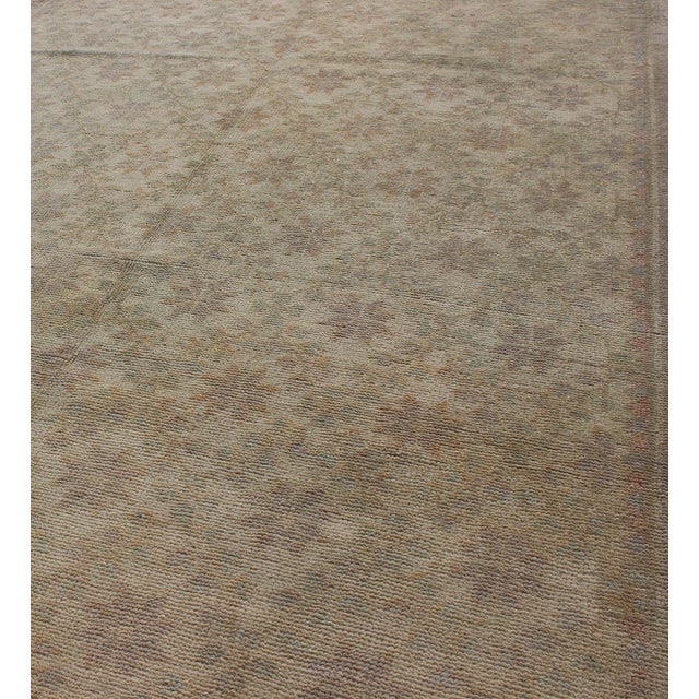 Vintage Turkish Oushak Rug With All-Over Blossoming Flower Design For Sale In Atlanta - Image 6 of 9