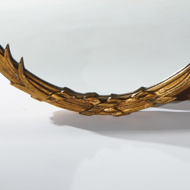 Wood Large Early 20th Century French Rococo Double Oval Scroll & Leaf Giltwood Mirror For Sale - Image 7 of 10
