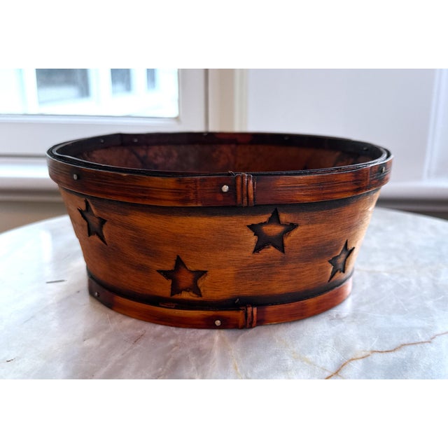 American Antique Primitive Pantry Box With Embossed Stars For Sale - Image 3 of 7