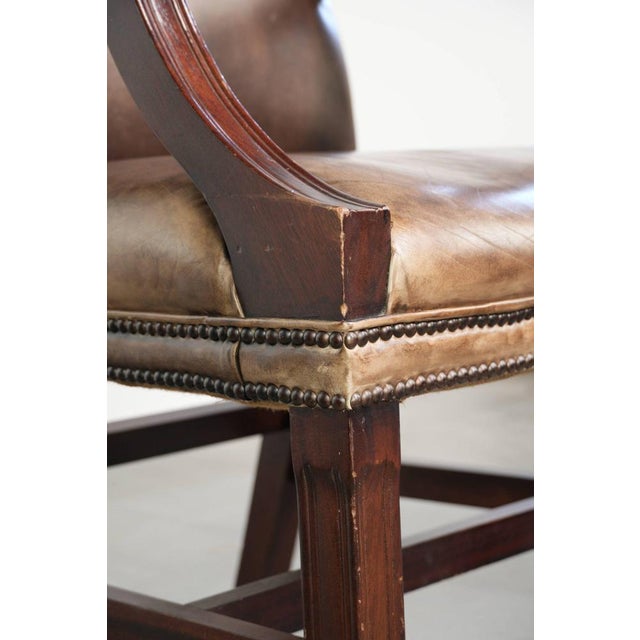 English-Style Gainsborough Desk Chair in Cowhide Leather For Sale - Image 11 of 13