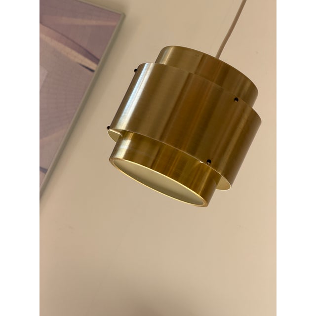 Metal Mid-Century Modern Swedish Brass Pendant Lamp, 1970s For Sale - Image 7 of 16