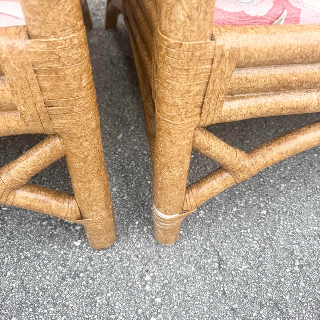 Boho Chic Rattan Chippendale Style Lounge Chairs by David Francis - A Pair For Sale - Image 10 of 10