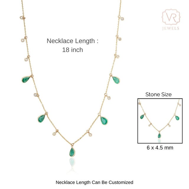 Late 20th Century 1.86ct Genuine Emerald Realism Charm Necklace With Diamonds For Sale - Image 11 of 15