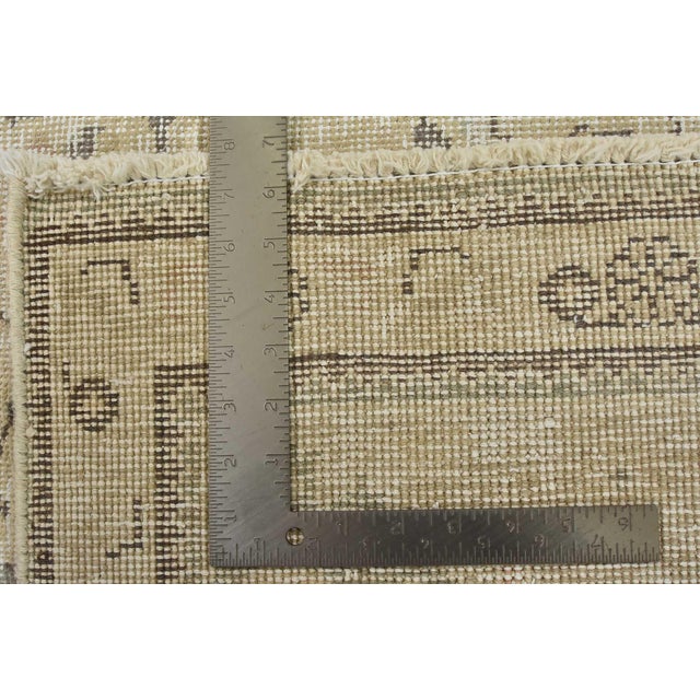 Tabriz Rug 9’9” X 12’6” Beige Wool Vintage Distressed Hand-Knotted Carpet For Sale - Image 15 of 15