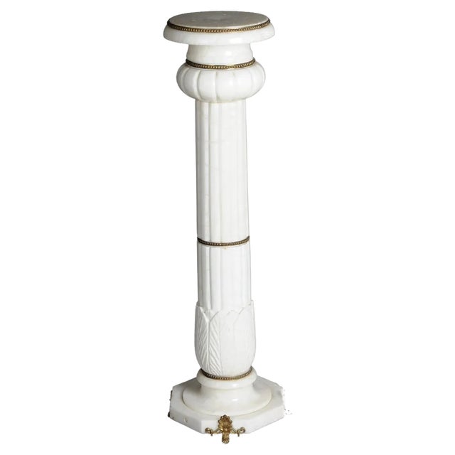20th Century White Marble Column For Sale