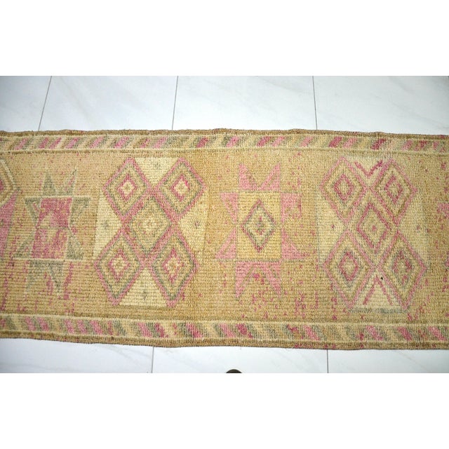 Khaki Turkish Oushak Pastel Vintage Wool Area Rug For Sale - Image 8 of 11