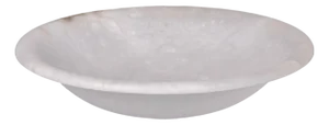 Large White Alabaster Bowl With Minimal Brown Veining