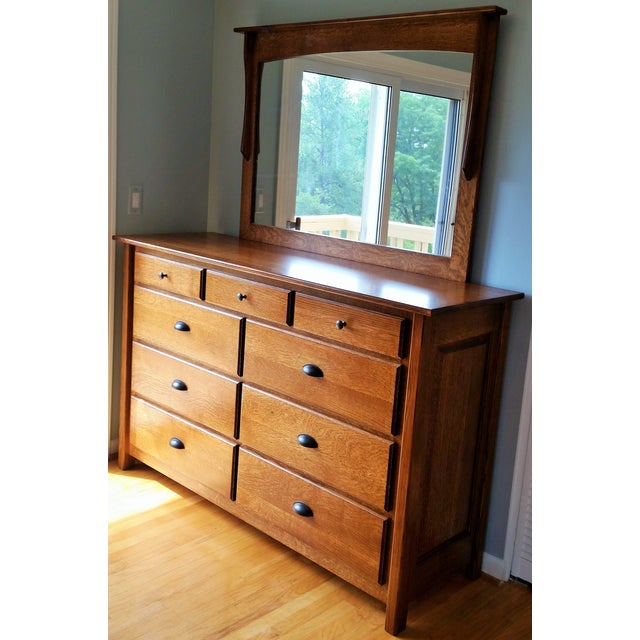 Amish Handcrafted Mission Style 9 Drawer Dresser W/ Mirror Chairish