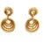 Metal Vintage Italian 18K Yellow Gold Textured Concentric Circle Drop Earrings For Sale - Image 7 of 12