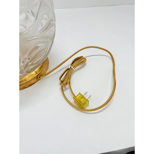 1930s Rene Lalique "Sophora" Frosted and Clear Glass Table Lamp With Gilt Mounts C 1930 For Sale - Image 5 of 11