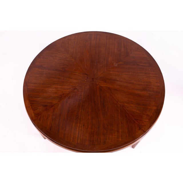 Lane Rhythm Mid Century Round Walnut Coffee Table | Chairish