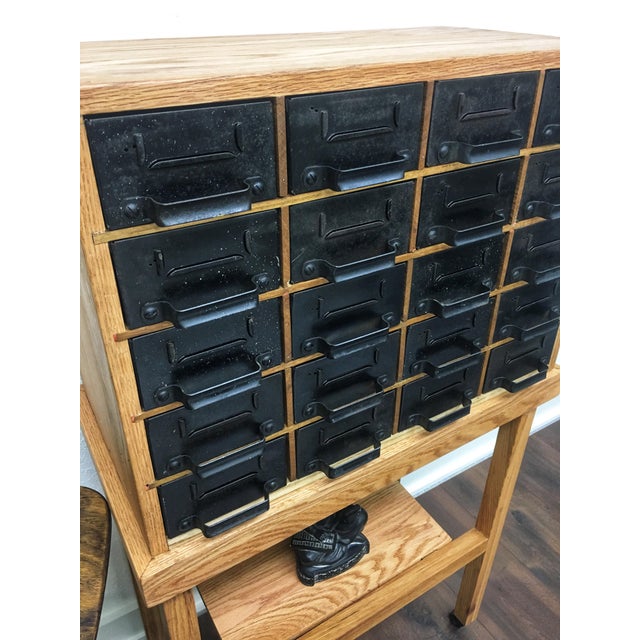 Antique Oak Industrial File Cabinet Chairish