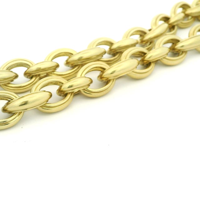 1980s Barry Kieselstein-Cord Vintage 18k Gold Sculptural Link Necklace, 217 Grams For Sale In Miami - Image 6 of 9