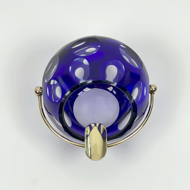 1960s Cobalt Blue Cut-to-Clear Glass Ashtray by Marita Voigt, 1960s For Sale - Image 5 of 10