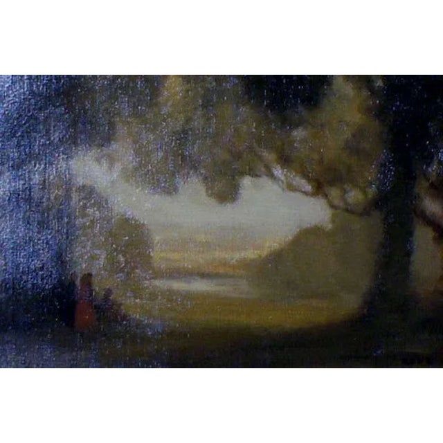 Oil on Canvas Landscape with People, 1891 For Sale - Image 3 of 10