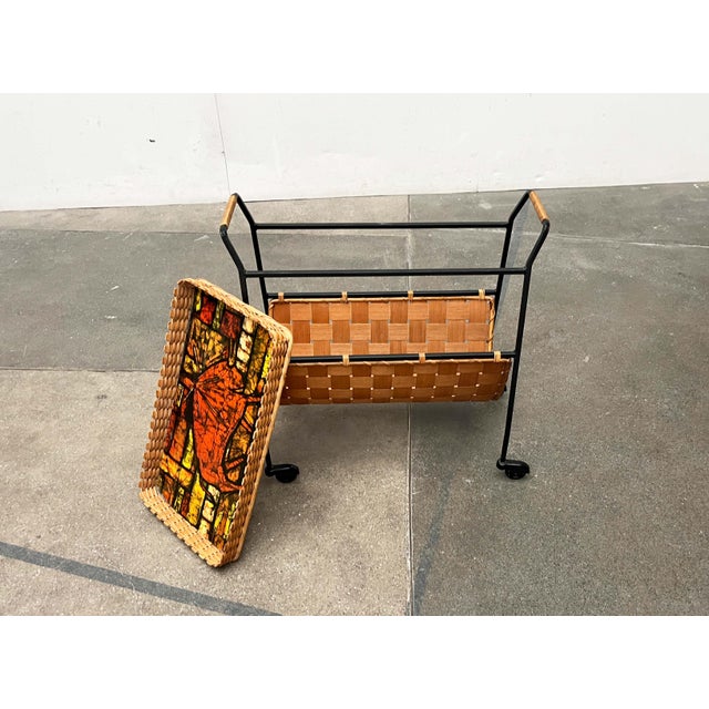 Mid-Century Modern German Serving Cart with Tray, 1960s For Sale - Image 12 of 18