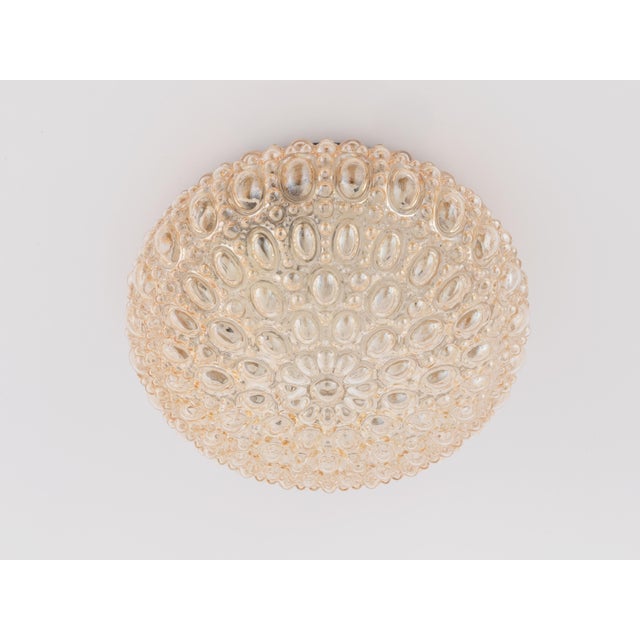 1960s Helena Tynell Glashutte Limburg Flush Mount Amber Bubble Glass For Sale - Image 6 of 10