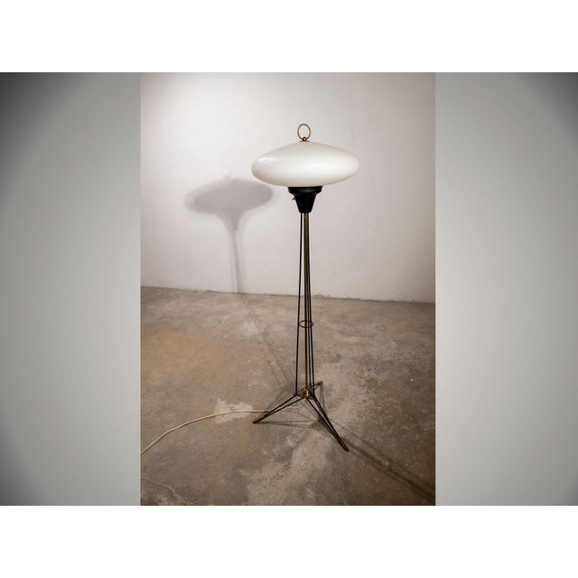 Mid-Century Floor Lamp in Opal Glass, 1950s For Sale - Image 4 of 7