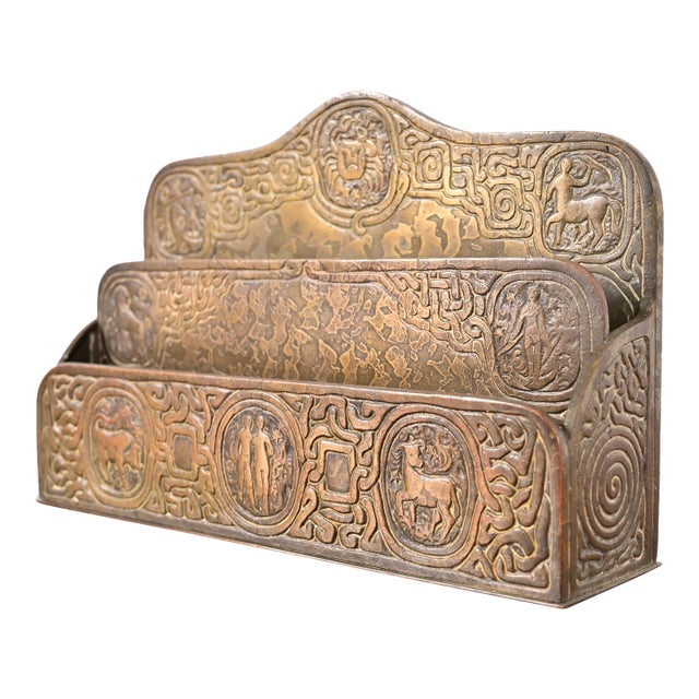 Tiffany Studios New York Zodiac Bronze Letter Rack For Sale
