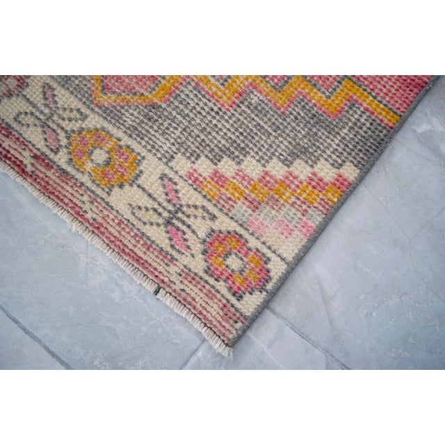 Textile Hand Knotted Door Mat, Entryway Rug, Bath Mat, Kitchen Decor, Small Rug, Turkish Rug - 1′7″ × 3′6″ For Sale - Image 7 of 13