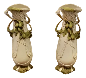 Large 19th Century Art Nouveau Porcelain Vases from Royal Dux, 1890s, Set of 2