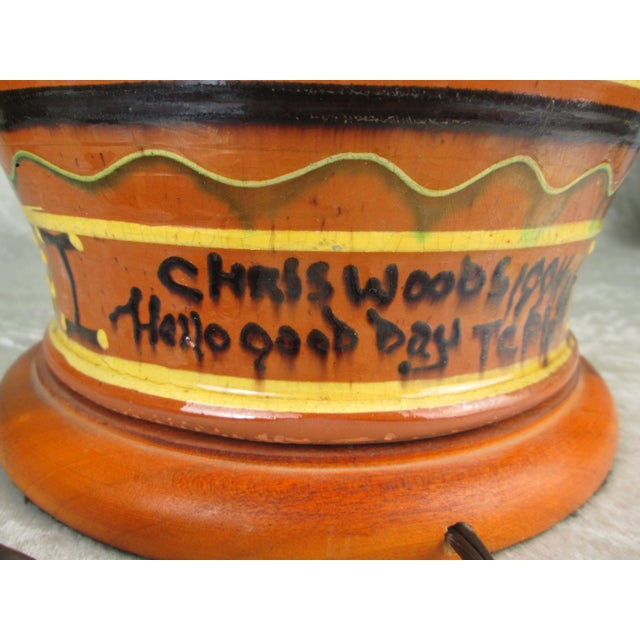 1994 David T. Smith Turtle Creek Pottery Moravian Redware Lamp by Chris Woods For Sale - Image 18 of 18