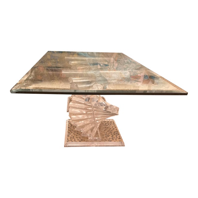 1970s A Spiral Stacked Lucite Coffee Table For Sale