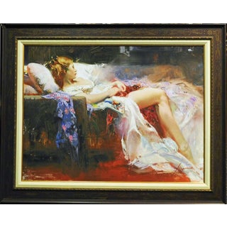 Pino "Sweet Repose" Framed Hand Signed & Embellished Giclee on Canvas For Sale