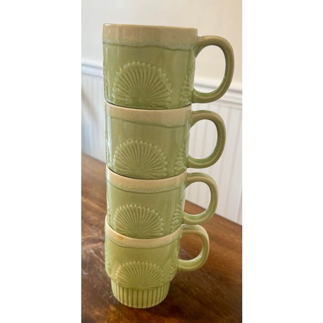Jadeite Green Style Stacking Mugs For Sale - Image 10 of 12