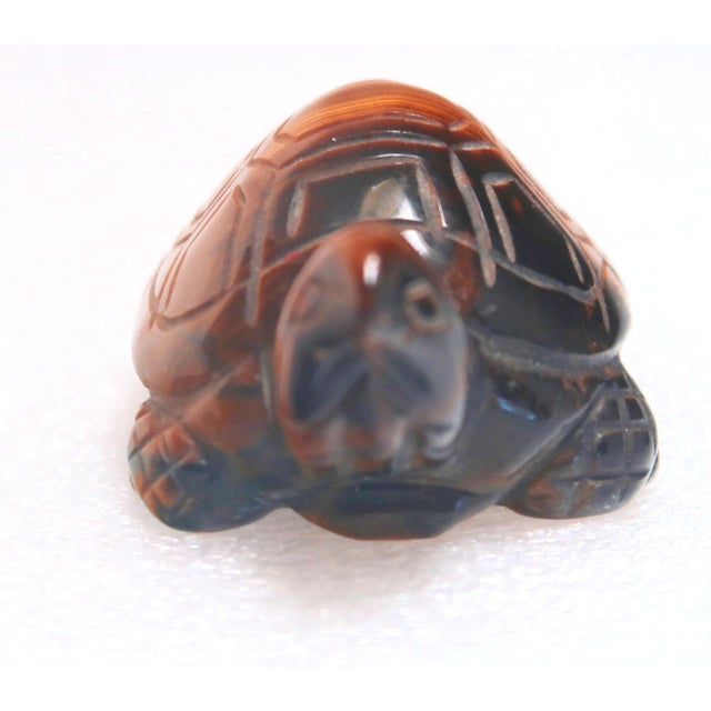 Vintage Hand-Carved Tigers Eye Miniature Turtle - Symbol of Tranquility and Steadfastness; Said to Teach You to Take Your Time and Enjoy Life For Sale - Image 10 of 18
