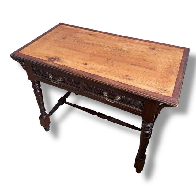 Mahogany, Pine and Oak Console Table with Drawers For Sale - Image 6 of 10