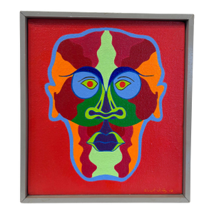 Chicago Imagist Small-Scale Portrait Oil Painting on Canvas by Errol Ortiz