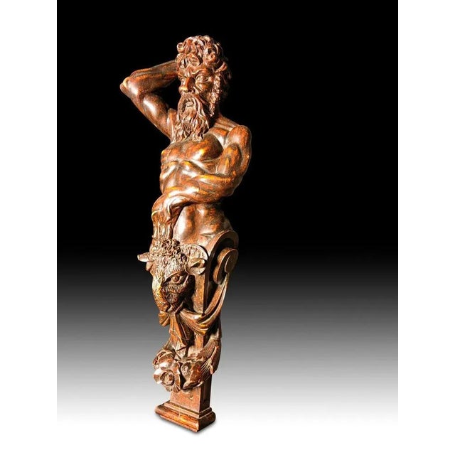 Baroque Atlantis in Wood, 19th Century For Sale - Image 3 of 12