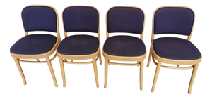 Vintage Bentwood Dining Chairs in the style of Josef Hoffmann, 1970s, Set of 4