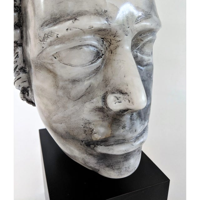1980s "The Marked Man" Male Marble Bust For Sale - Image 10 of 11