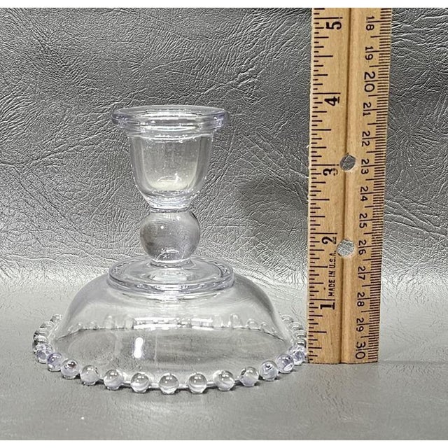 1960s Imperial Glass Candlewick Candlestick Holder For Sale - Image 5 of 5