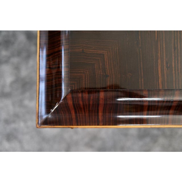 Wood Vintage Art Deco Chest of Drawers with Geometric Veneer, 1930s For Sale - Image 7 of 12