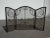 Vintage French Country Spanish Style Heavy Three Panel Black Fireplace Screen For Sale - Image 12 of 12