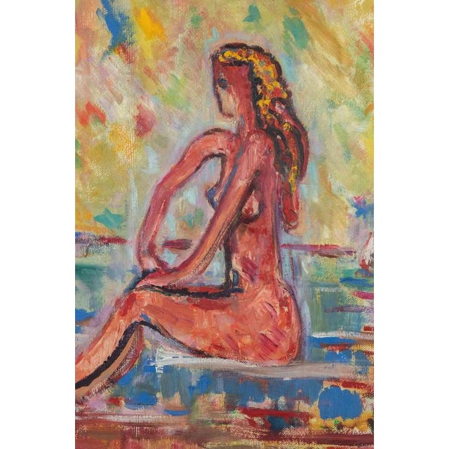 Oil and tempera on paper realized by Sirio Pellegrini in 1960s. Hand signed lower left. Includes a wooden frame realized...