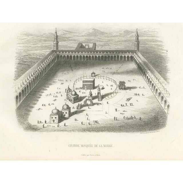 Antique Steel Engraving of Great Mosque of Mecca with the Kaaba, 1859 For Sale - Image 9 of 9