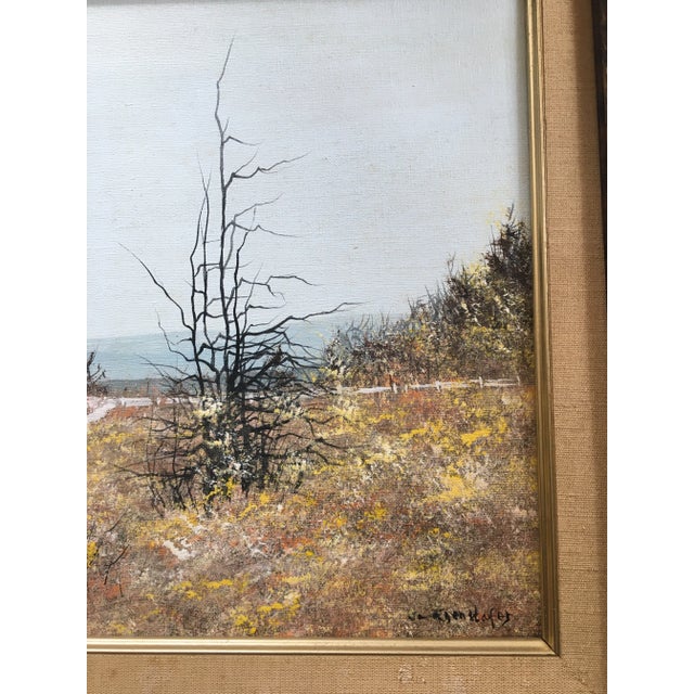 Late 20th Century " Mountainside Farm" Realist Rustic Landscape Oil Painting by John Lewis Egenstafer, Framed For Sale - Image 9 of 12