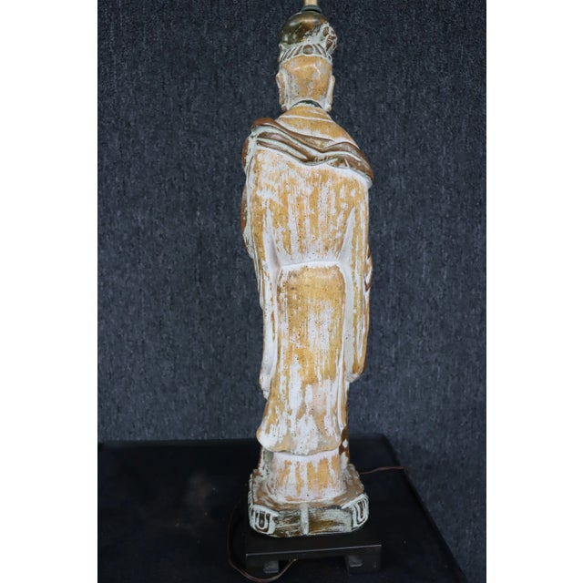 Gold Chinese Gold Gilt Figural Lamp For Sale - Image 8 of 9