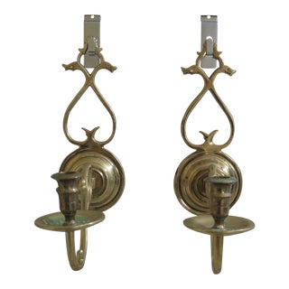 Virginia Metalcrafters Colonial Williamsburg Candle Sconces - a Pair For Sale
