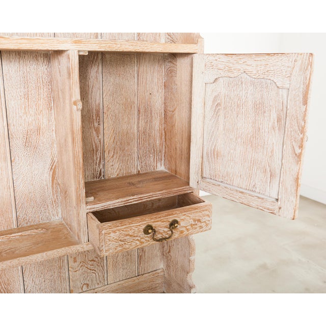 Late 20th Century Country English Cerused Limed Oak Welsh Cupboard Dresser For Sale - Image 15 of 18