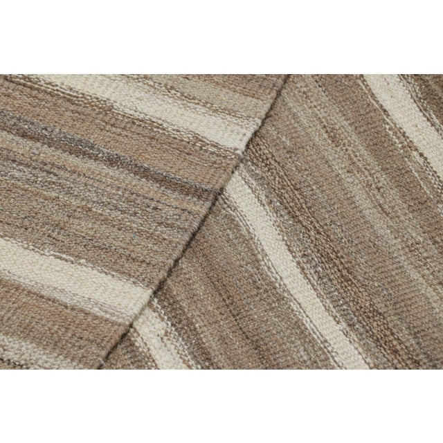 Textile Rug & Kilim’s Contemporary Kilim in Beige-Brown With White Stripes For Sale - Image 7 of 7