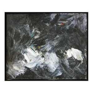 1962 Black and White Abstract Expressionist Painting by Stacha Halpern
