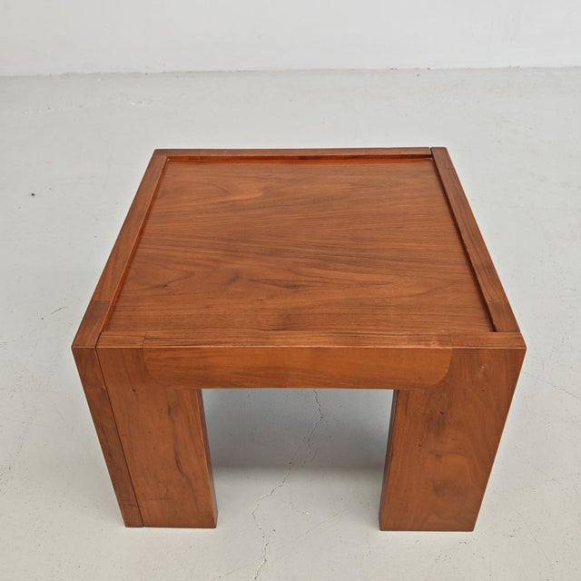Small Square Walnut Coffee Table, 1970s For Sale - Image 9 of 16