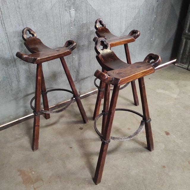 Brutalist Vintage Brutalist Bar Stool, Marbella, Spain, 1960s For Sale - Image 3 of 9