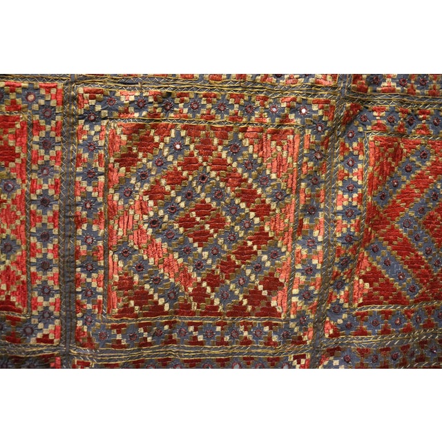 Vintage Silk Hand Embroidered Wall Hung Sofa Cover, 1950s For Sale - Image 16 of 18