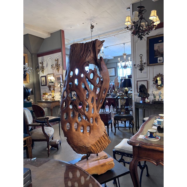 Wood Vintage Large Teak Root Abstract Contrapposto Sculpture For Sale - Image 7 of 9